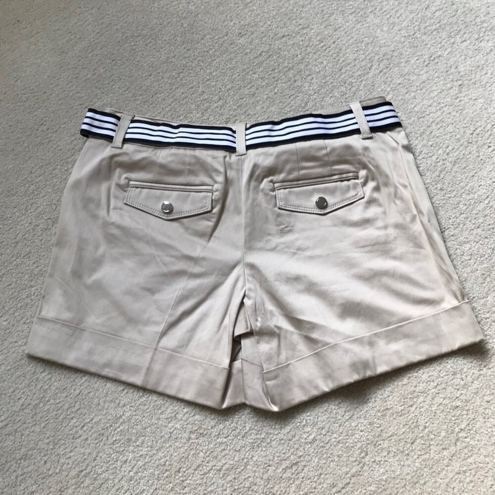 BOAT SHORTS SUMMERY YACHT SHORT WITH STRIPED BELT KHAKI